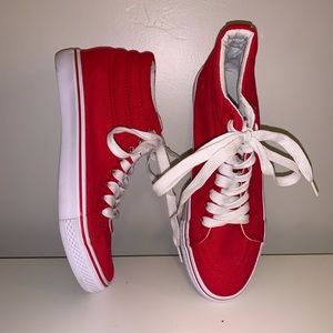 Red sneakers